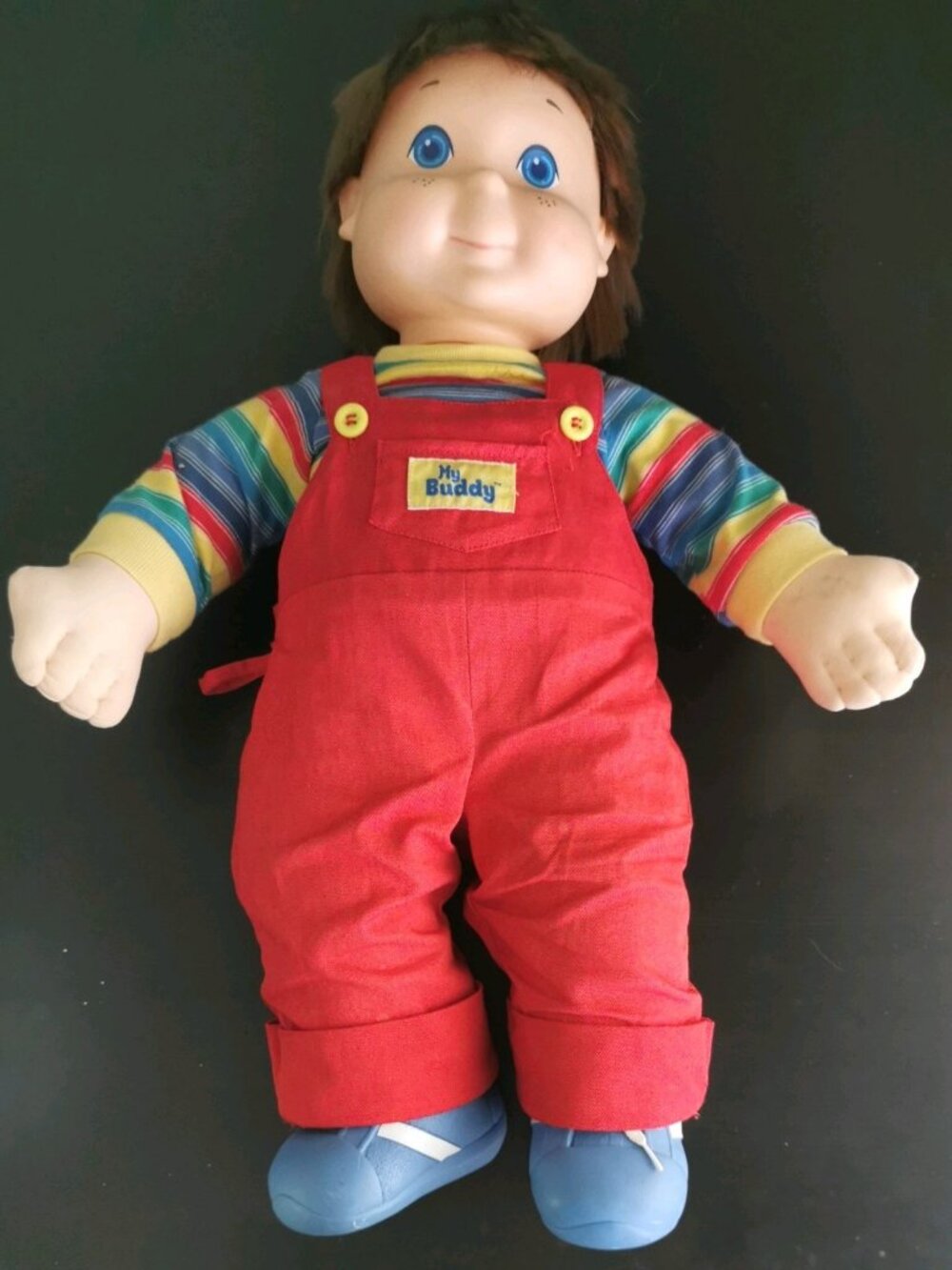 1985 HASBRO My Buddy Clothes Overalls Plastic Face‎ Soft Body Doll Toy